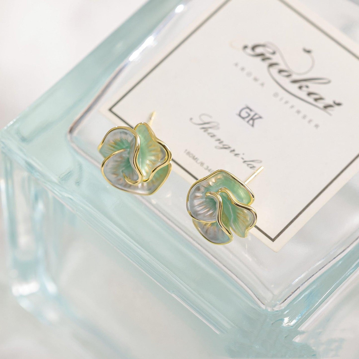 Elegant camellia earrings