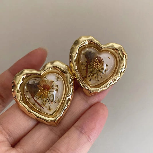 Golden Heart  Earrings