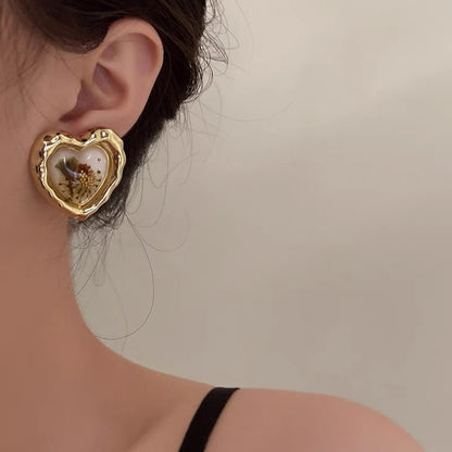 Golden Heart  Earrings