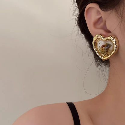 Golden Heart  Earrings