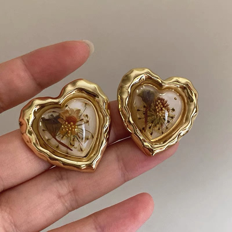 Golden Heart  Earrings