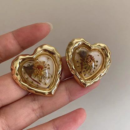 Golden Heart  Earrings