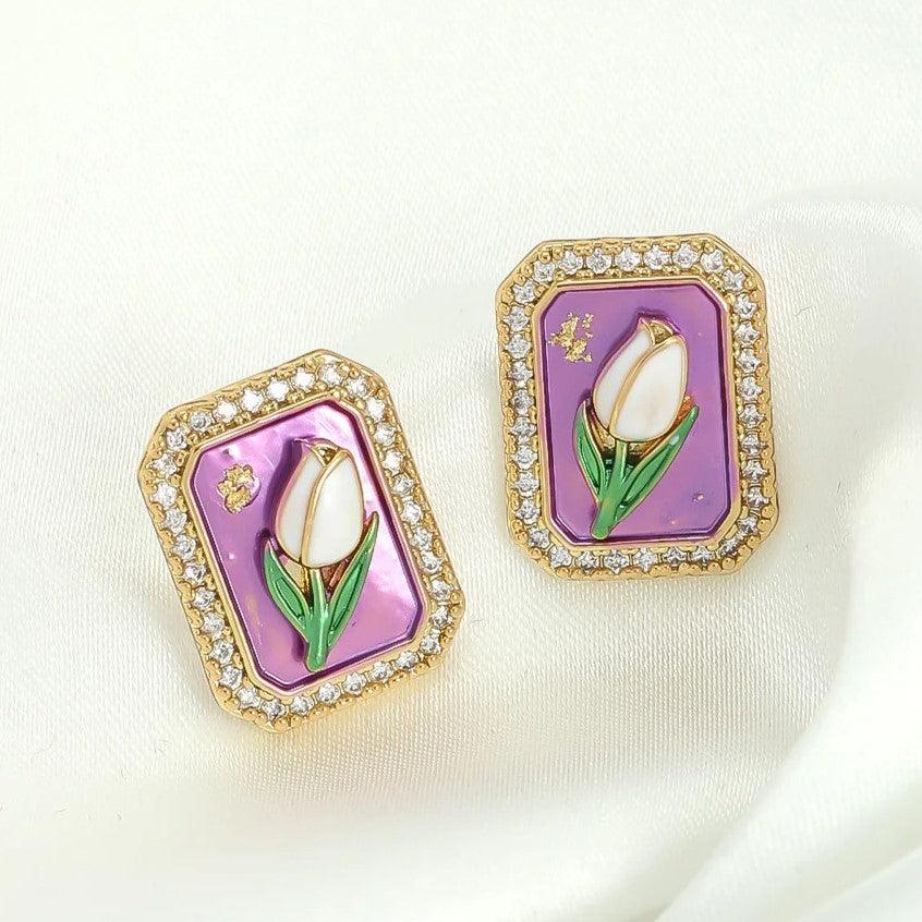 Sweet and elegant floral vintage earrings - Real hot sour