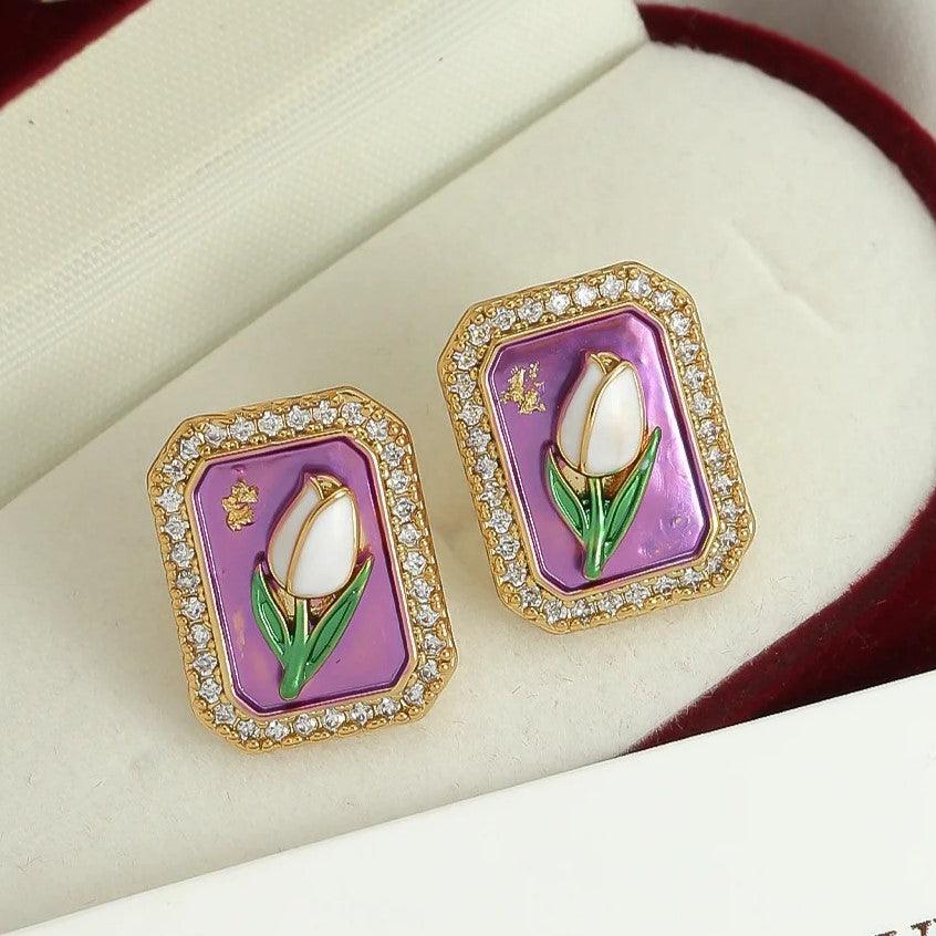 Sweet and elegant floral vintage earrings - Real hot sour