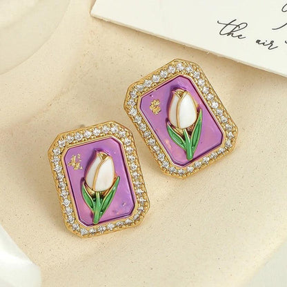 Sweet and elegant floral vintage earrings - Real hot sour