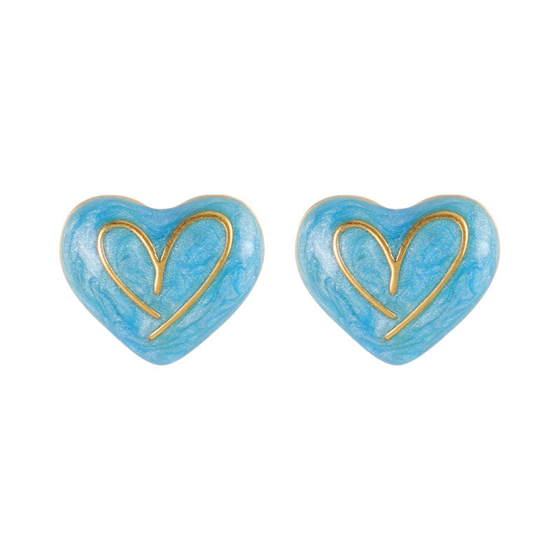 Heart-Shaped Stud Earrings