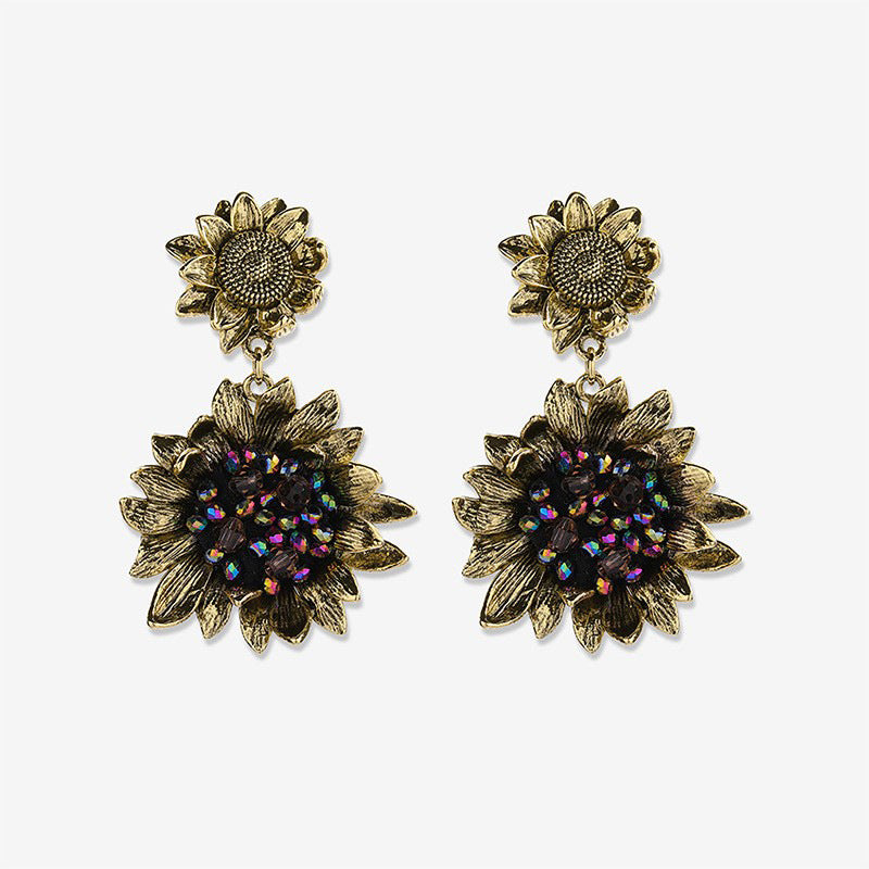 Vintage Sunflower Earrings