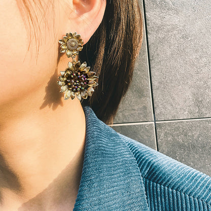 Vintage Sunflower Earrings