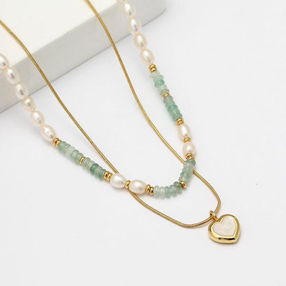 French elegant double-layered pearl necklace - Real hot sour