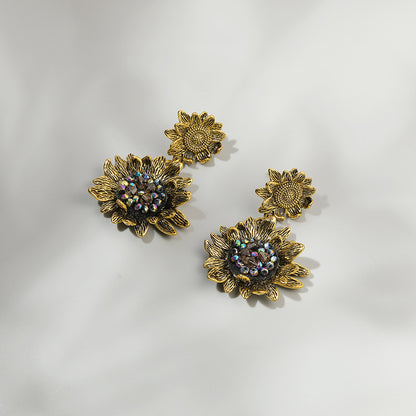 Vintage Sunflower Earrings