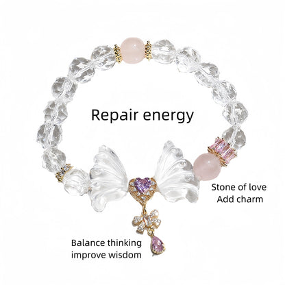 White crystal bracelet purifies negative energy