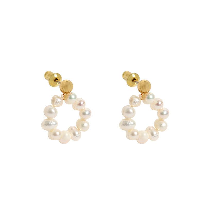 Elegant Fashion Metal Pearl Earrings