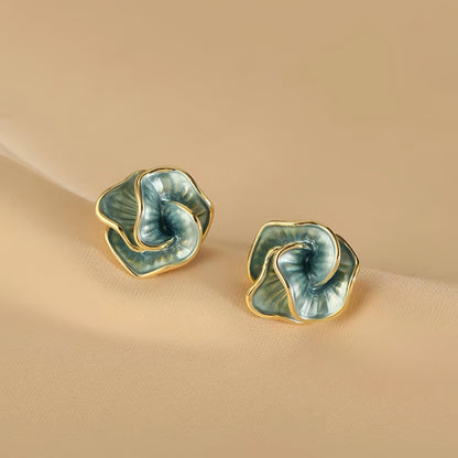 Elegant camellia earrings